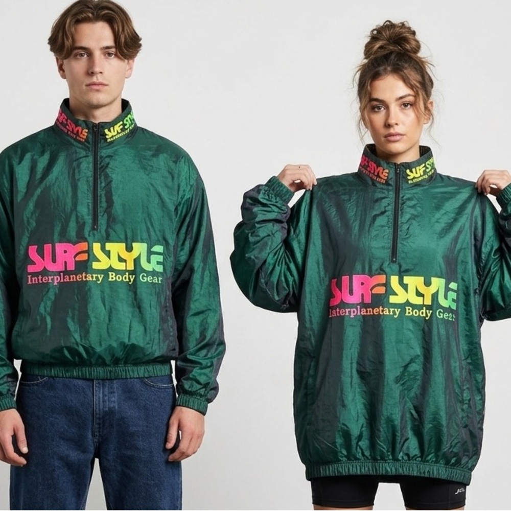 Vintage 90s Wise Guy Surf Style Interplanetary Body Gear half zip UNISEX Y2K - Picture 1 of 7